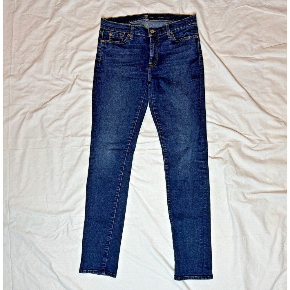7 For All Mankind Jeans Womens Size 30 Roxanne Skinny Blue Dark Wash